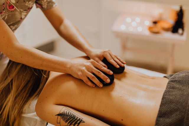 Hot Stone Body Massage relaxation session